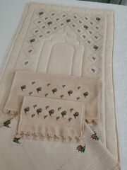 KANEVİÇE TELKIRMA SECCADE TAKIMI (ÜRÜNLERİMİZ GÖRSEL AMAÇLIDIR SİPARİŞ ALINIR )