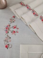 BREZİLYA NAKIŞLI SERVİS TAKIMI (ÜRÜNLERİMİZ GÖRSEL AMAÇLIDIR SİPARİŞ ALINIR )