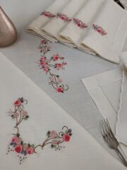 BREZİLYA NAKIŞLI SERVİS TAKIMI (ÜRÜNLERİMİZ GÖRSEL AMAÇLIDIR SİPARİŞ ALINIR )